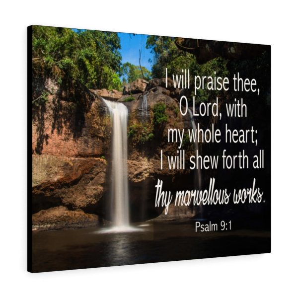 Scripture Canvas I Will Praise Thee Psalm 9:1 Christian Bible Verse Meaningful Framed Prints, Canvas Paintings - Image 6