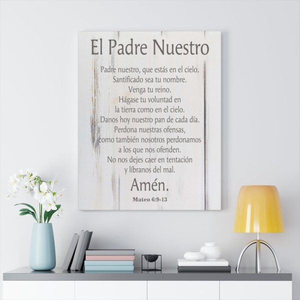 Scripture Canvas Lords Prayer Spanish El Padre Nuestro White Wood Christian Meaningful Framed Prints, Canvas Paintings - Image 8