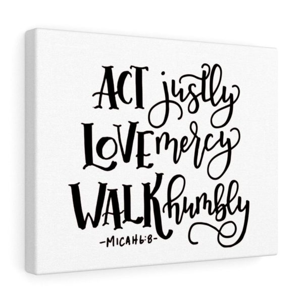 Scripture Canvas Act Justly Love Mercy Walk Humbly Micah 6:8 Christian Wall Art Bible Verse Meaningful Framed Prints, Canvas Paintings - Image 2