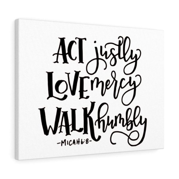 Scripture Canvas Act Justly Love Mercy Walk Humbly Micah 6:8 Christian Wall Art Bible Verse Meaningful Framed Prints, Canvas Paintings - Image 4