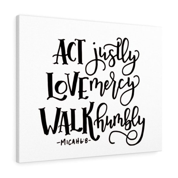 Scripture Canvas Act Justly Love Mercy Walk Humbly Micah 6:8 Christian Wall Art Bible Verse Meaningful Framed Prints, Canvas Paintings