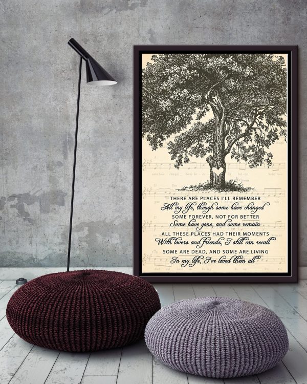 In My Life Lyrics Black Tree For The Beatles Fan Framed Matte Canvas Framed Prints, Canvas Paintings - Image 3