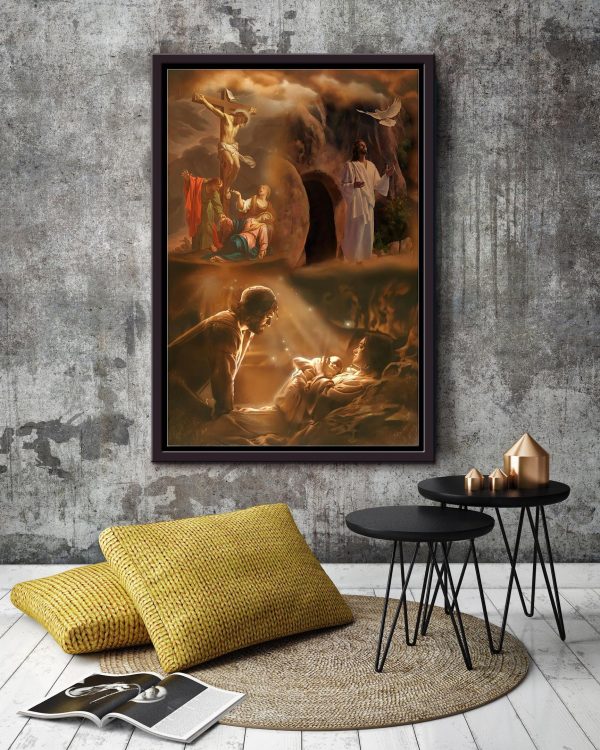 Jesus On The Cross Saves People Christian Gift For Son Of God Framed Canvas Framed Prints, Canvas Paintings - Image 4