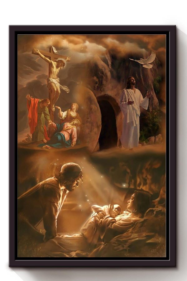 Jesus On The Cross Saves People Christian Gift For Son Of God Framed Canvas Framed Prints, Canvas Paintings