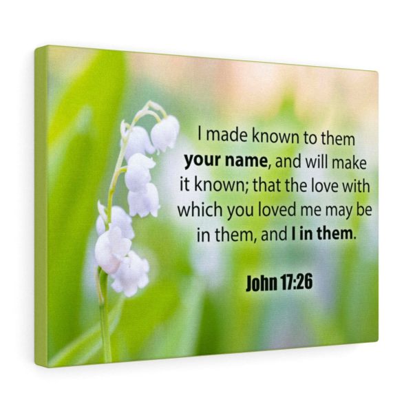 Bible Verse Canvas Your Name John 17:26 Christian Scripture Art