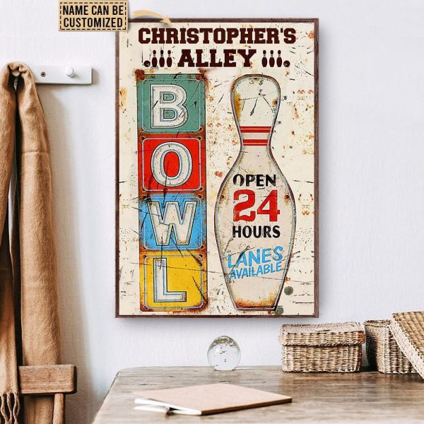 Personalized Canvas Painting Frames Bowling Open Hours Framed Prints, Canvas Paintings - Image 2