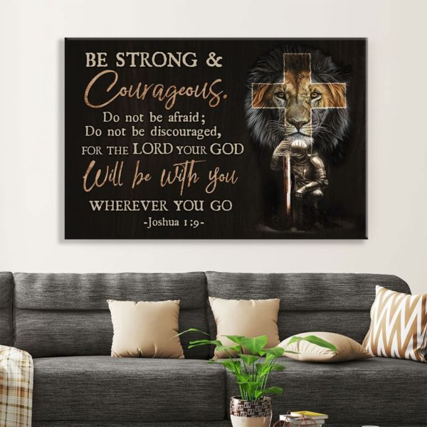 Christian Warrior Women Be Strong And Courageous Joshua 1:9 Canvas Gallery Painting Wrapped Canvas Canvas Print - Image 2