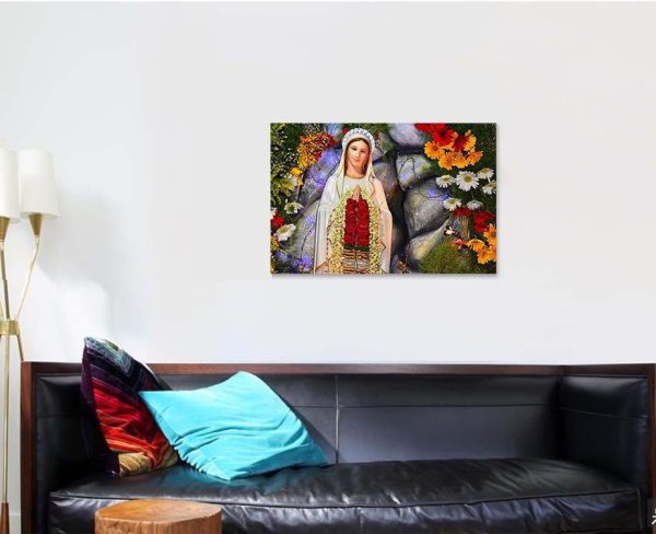 Mary Madha Function Full Flower Decoration Christian Premium Multi Canvas Prints, Multi Piece Panel Canvas Luxury Gallery Wall Fine Art Print - Image 3