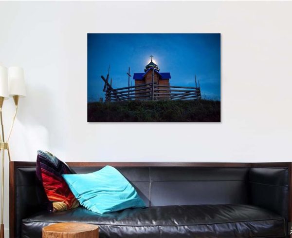 Mystery Church Over Moon Light Dark Jesus Christian Premium Multi Canvas Prints, Multi Piece Panel Canvas Luxury Gallery Wall Fine Art Print - Image 4