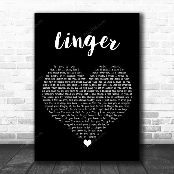 The Cranberries Linger Black Heart Song Lyric Art Print - Canvas Print Wall Art Home Decor