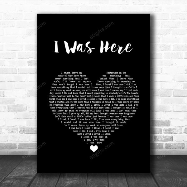 Beyonce I Was Here Black Heart Song Lyric Art Music Print - Canvas Print Wall Art Home Decor