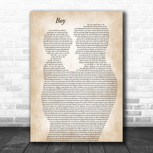 Lee Brice Boy Father & Child Decorative Art Gift Song Lyric Print - Canvas Print Wall Art Home Decor