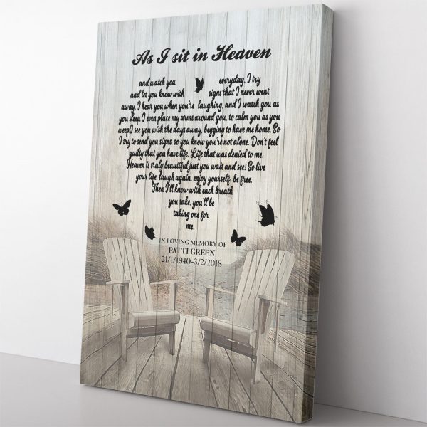 As I Sit In Heaven Personalized Gift Ideas, Memorial Heart Gift Ideas Gift Ideas Framed Prints, Canvas Paintings - Image 2