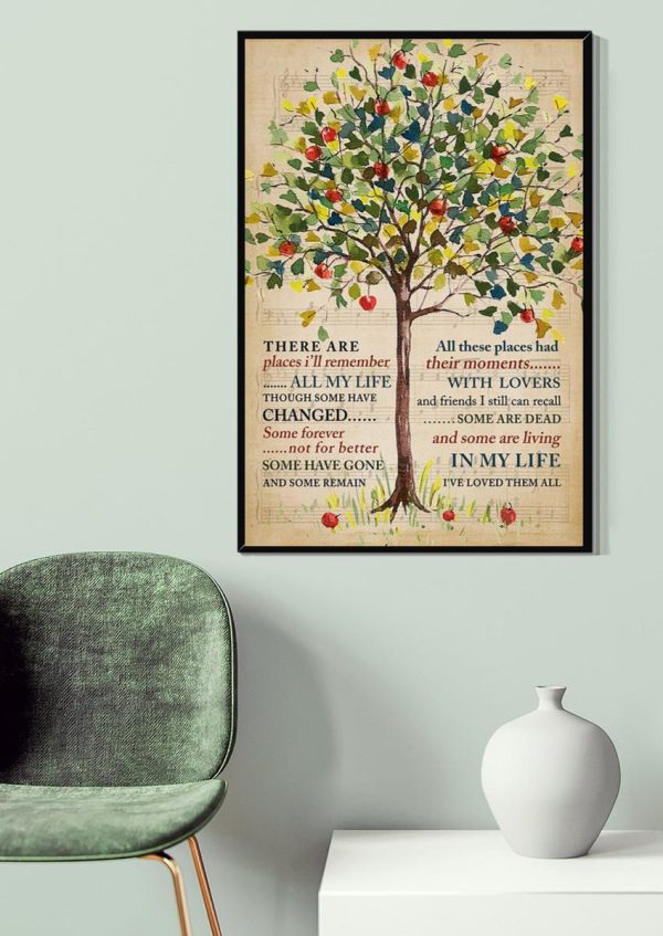 In My Life Lyrics Colorful Tree For The Beatles Fan Canvas Gallery Painting Wrapped Canvas Framed Prints, Canvas Paintings - Image 4