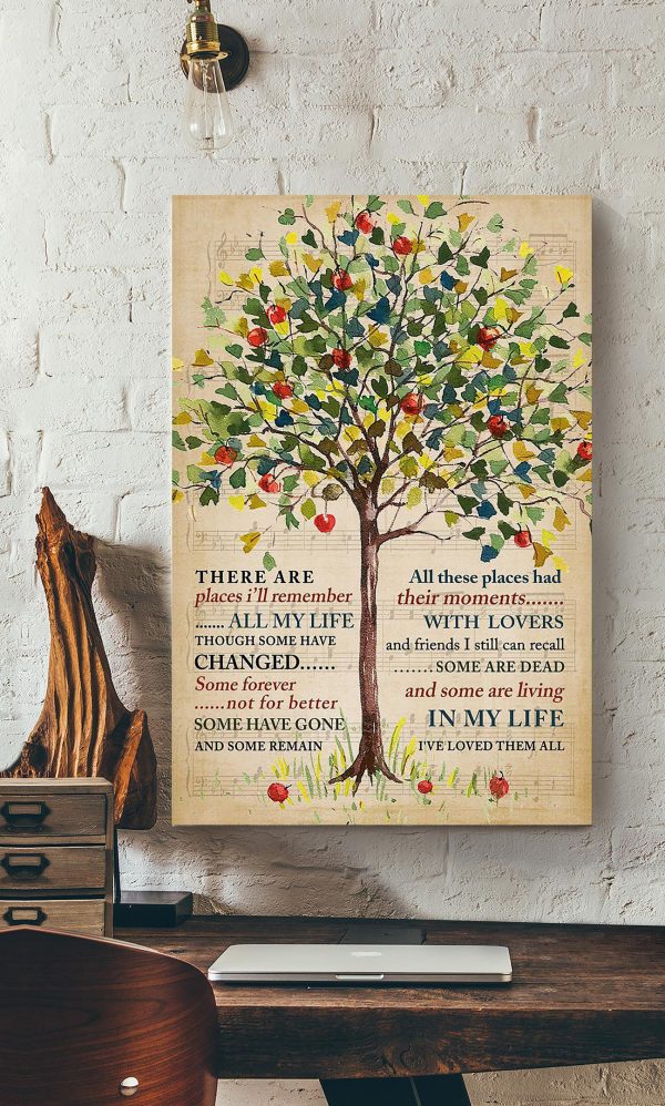 In My Life Lyrics Colorful Tree For The Beatles Fan Canvas Gallery Painting Wrapped Canvas Framed Prints, Canvas Paintings - Image 2