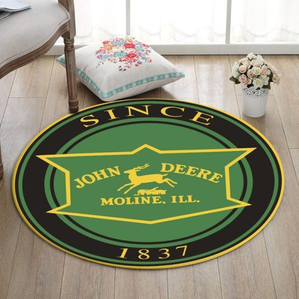 Johndeere Round Mat John Deere Farm Tractor Round Floor Mat Room Rugs Carpet Outdoor Rug Washable Rugs