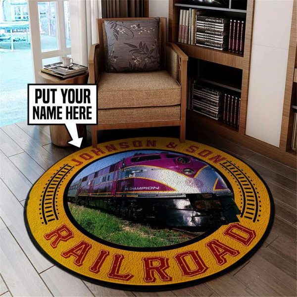 Personalized Acl Atlantic Coast Line Railroad Round Mat Round Floor Mat Room Rugs Carpet Outdoor Rug Washable Rugs