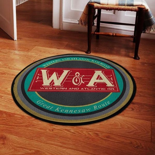 Warr Round Mat Western & Atlantic Railroad Round Floor Mat Room Rugs Carpet Outdoor Rug Washable Rugs