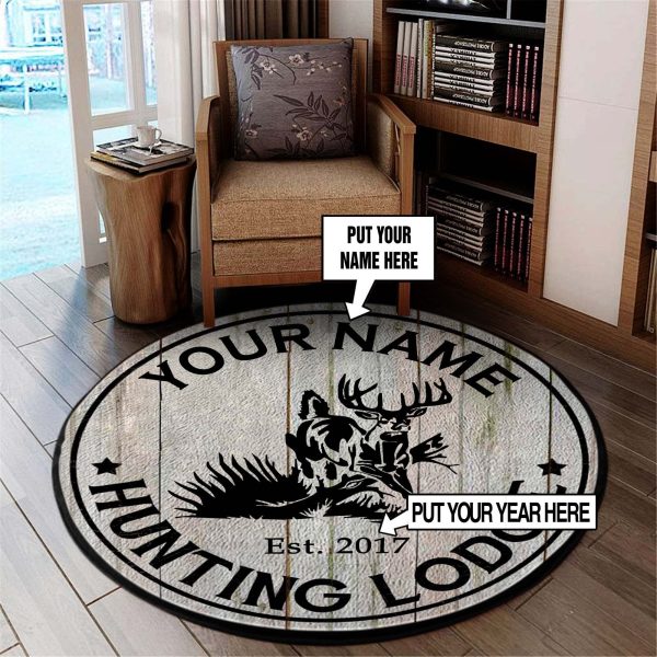 Welcome Hunting Logde Round Rug, Carpet 06723