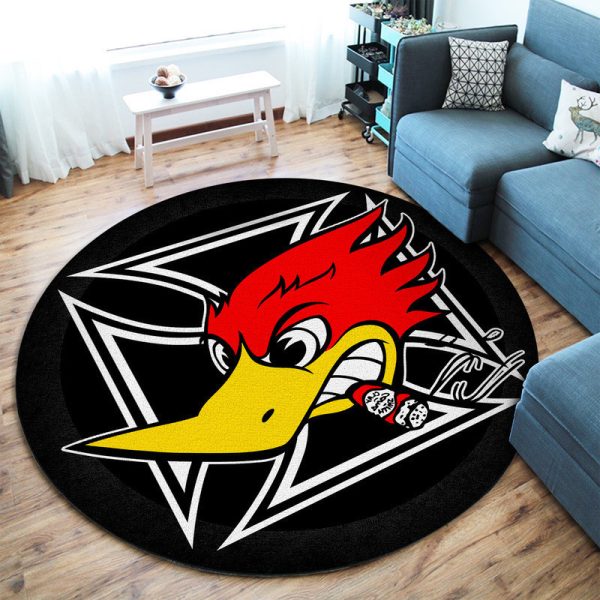 Woodpecker Hot Rod Iron Cross Round Mat Round Floor Mat Room Rugs Carpet Outdoor Rug Washable Rugs - Image 2