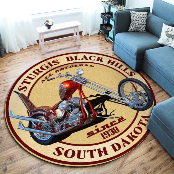 Sturgis South Dakota Chopper Round Mat Round Floor Mat Room Rugs Carpet Outdoor Rug Washable Rugs - Image 2