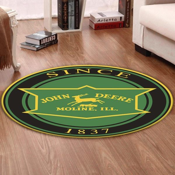 Johndeere Round Mat John Deere Farm Tractor Round Floor Mat Room Rugs Carpet Outdoor Rug Washable Rugs - Image 2