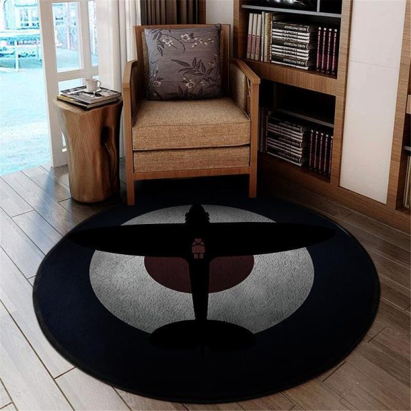 Supermarine Round Mat Supermarine Spitfire Round Floor Mat Room Rugs Carpet Outdoor Rug Washable Rugs - Image 2