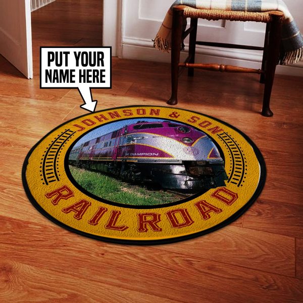 Personalized Acl Atlantic Coast Line Railroad Round Mat Round Floor Mat Room Rugs Carpet Outdoor Rug Washable Rugs - Image 2