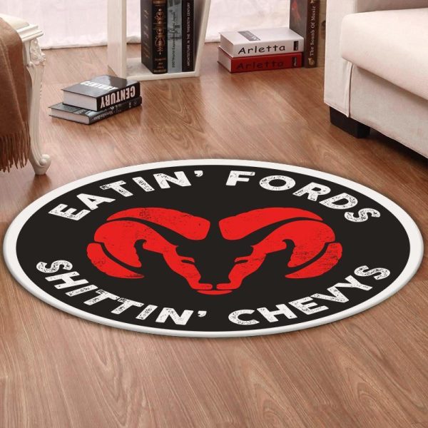 Ramdodge Round Mat Ram Dodge Round Floor Mat Room Rugs Carpet Outdoor Rug Washable Rugs - Image 2