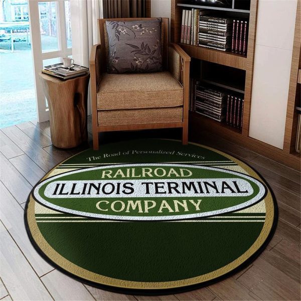 Illinois Round Mat Illinois Terminal Railroad Round Floor Mat Room Rugs Carpet Outdoor Rug Washable Rugs - Image 2