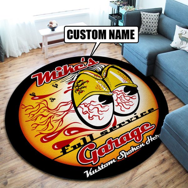 Personalized Hot Rod Round Mat Round Floor Mat Room Rugs Carpet Outdoor Rug Washable Rugs - Image 2