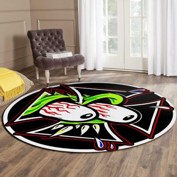 Rat Fink Garage Living Room Round Mat Circle Rug - Image 2