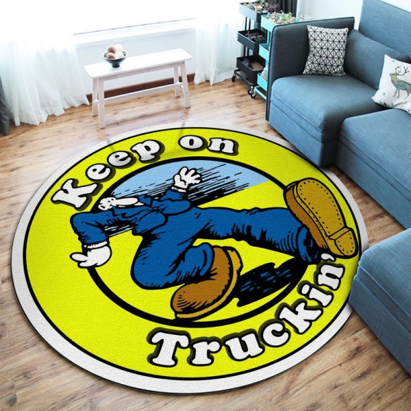 Keep On Trucking Hot Rod Round Mat Round Floor Mat Room Rugs Carpet Outdoor Rug Washable Rugs - Image 2