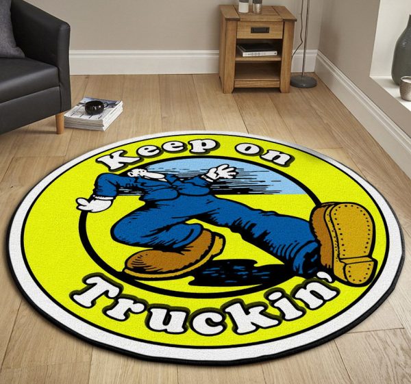 Keep On Trucking Hot Rod Round Mat Round Floor Mat Room Rugs Carpet Outdoor Rug Washable Rugs - Image 3