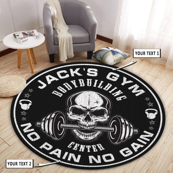 Personalized Home Gym Decor Motivational Quotes Round Rug, Carpet 10622 - Image 3