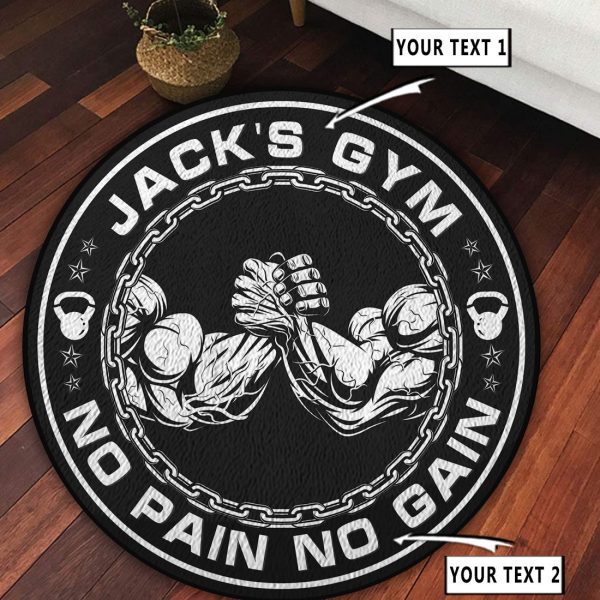 Personalized Home Gym Decor Motivational Quotes Round Rug, Carpet 10622 - Image 6