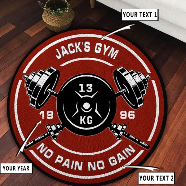 Personalized Home Gym Decor Motivational Quotes Round Rug, Carpet 10622 - Image 5