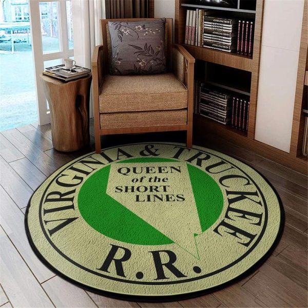 Vtrr Living Room Round Mat Circle Rug Virginia & Truckee Railroad - Image 2