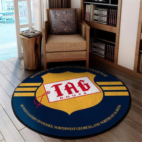 Tagrr Living Room Round Mat Circle Rug Tennessee, Alabama, & Georgia Railway - Image 2