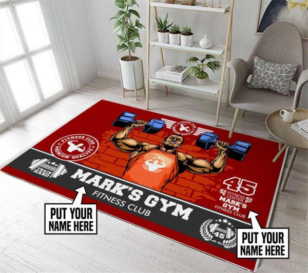 Personalized Fitness Club Area Rug Carpet 4