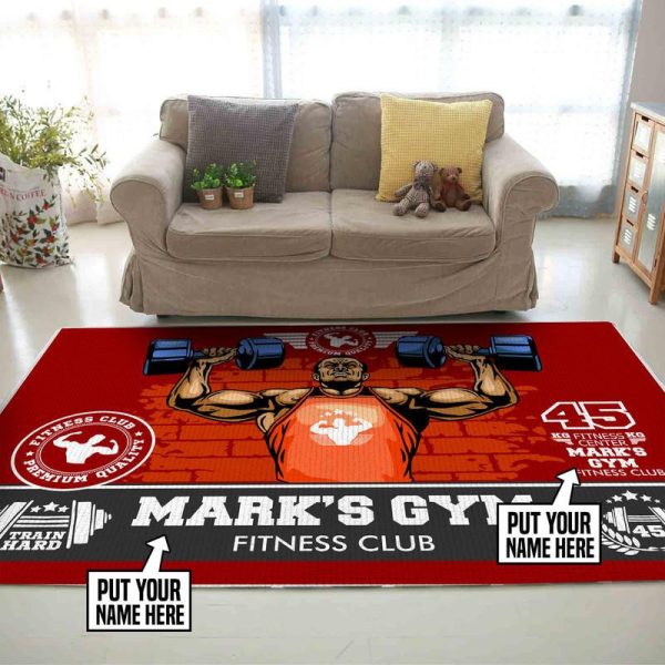 Personalized Fitness Club Area Rug Carpet 4 - Image 2