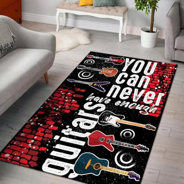 You Can Never Have Enough Guitars Area Rug Carpet - Image 3