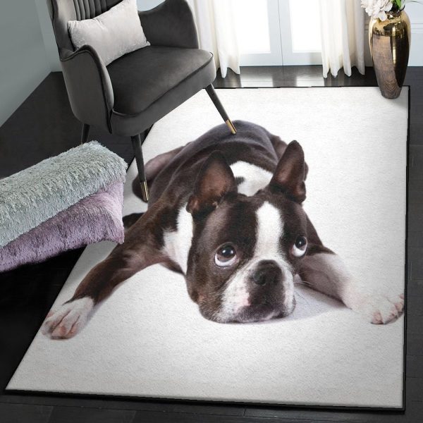 Boston Terrier Boston Terrier Rug Rectangle Rugs Washable Area Rug Non-Slip Carpet For Living Room Bedroom