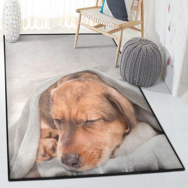 Dachshund Puppies Large Dachshund Sleep Rug Rectangle Rugs Washable Area Rug Non-Slip Carpet For Living Room Bedroom