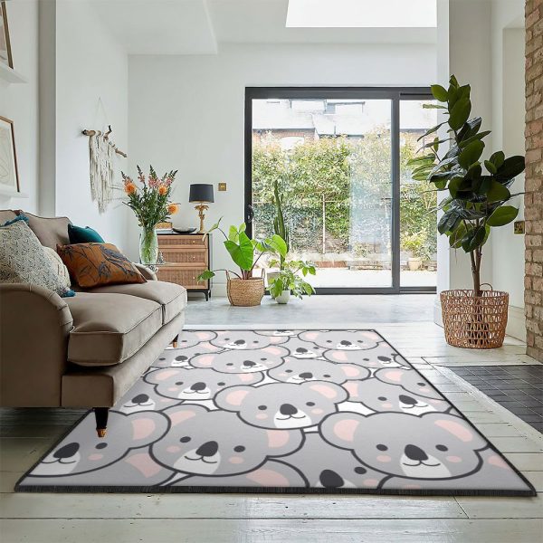 Koala Bear Playroom Rug Koala Rug Rectangle Rugs Washable Area Rug Non-Slip Carpet For Living Room Bedroom