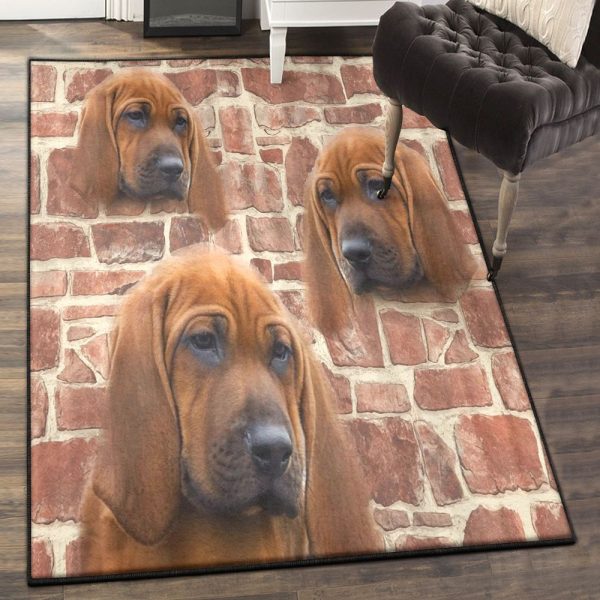 Cute Dogs Carpets Cute Redbone Coonhound Dog Rug Rectangle Rugs Washable Area Rug Non-Slip Carpet For Living Room Bedroom - Image 2