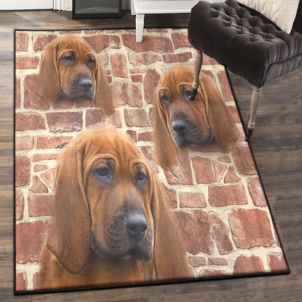 Cute Dogs Carpets Cute Redbone Coonhound Dog Rug Rectangle Rugs Washable Area Rug Non-Slip Carpet For Living Room Bedroom