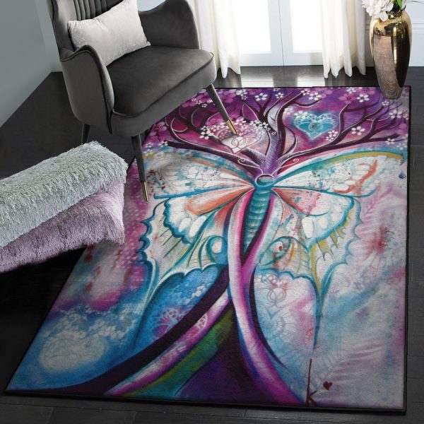 Monarch Large Butterfly Rug Rectangle Rugs Washable Area Rug Non-Slip Carpet For Living Room Bedroom - Image 5