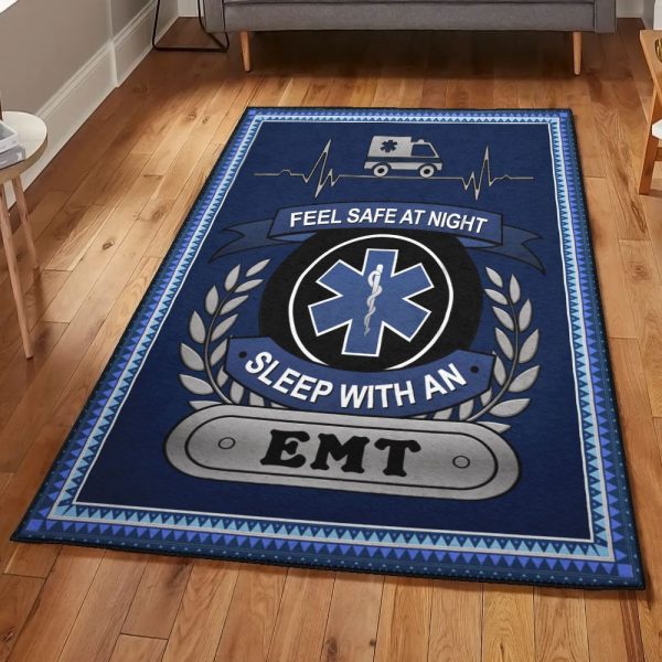 Emergency Medical Technicians Safe Emt Rug Rectangle Rugs Washable Area Rug Non-Slip Carpet For Living Room Bedroom