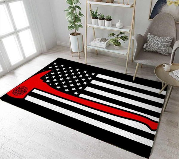 Firefighter Flag Area Rug Carpet